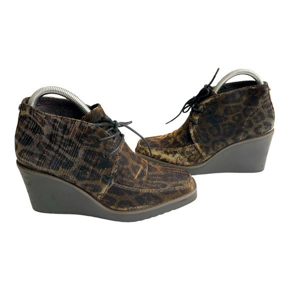 Donald J Pliner Dakota Ankle Boot Leopard Animal Gold Black Glitzy Bootie size 9 - Picture 6 of 13